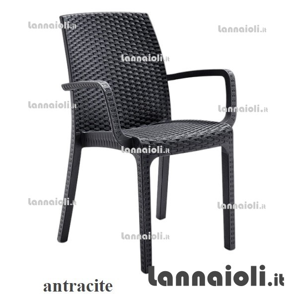 SEDIA INDIANA C-BRACCIOLI ANTRACITE bica